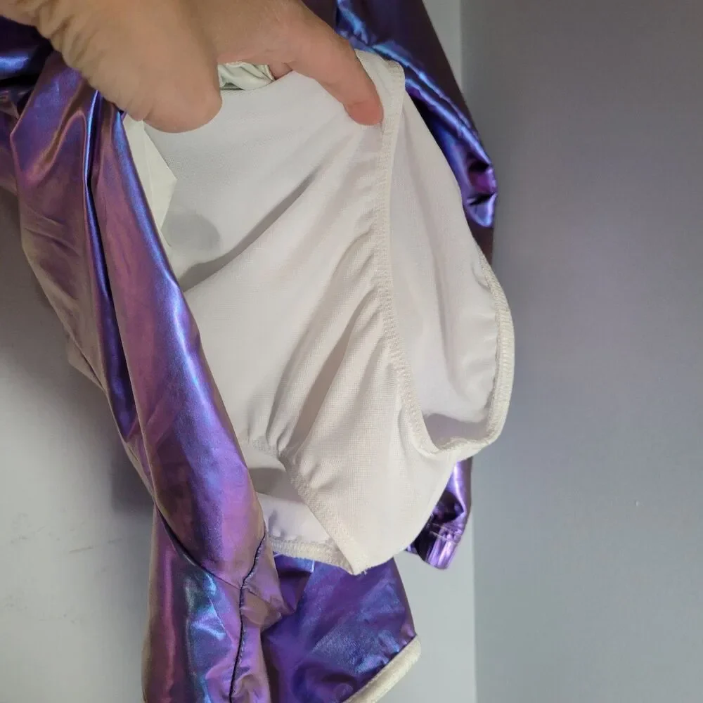 Weissman Purple Metallic One-Piece Dance Custom Jump Suit Size Large 9/10yrs